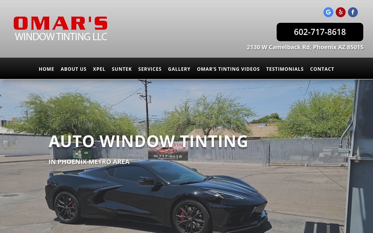 Homepage of OMAR'S WINDOW TINTING's website