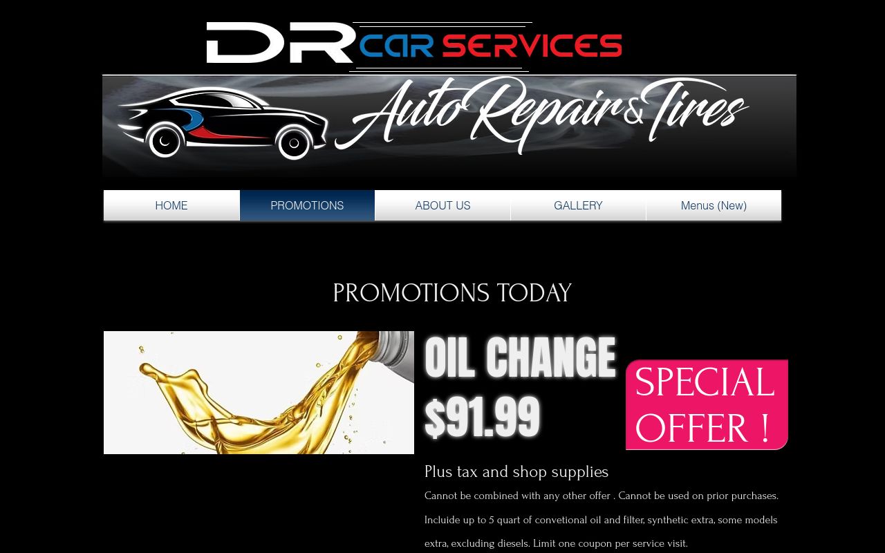 Homepage of A to Z Tint's website