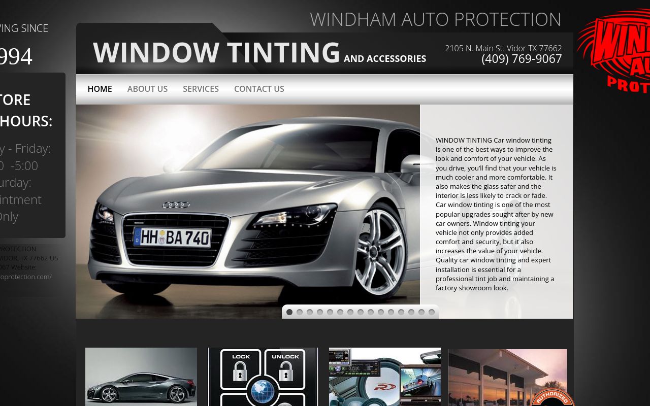Homepage of Windham Auto Protection's website