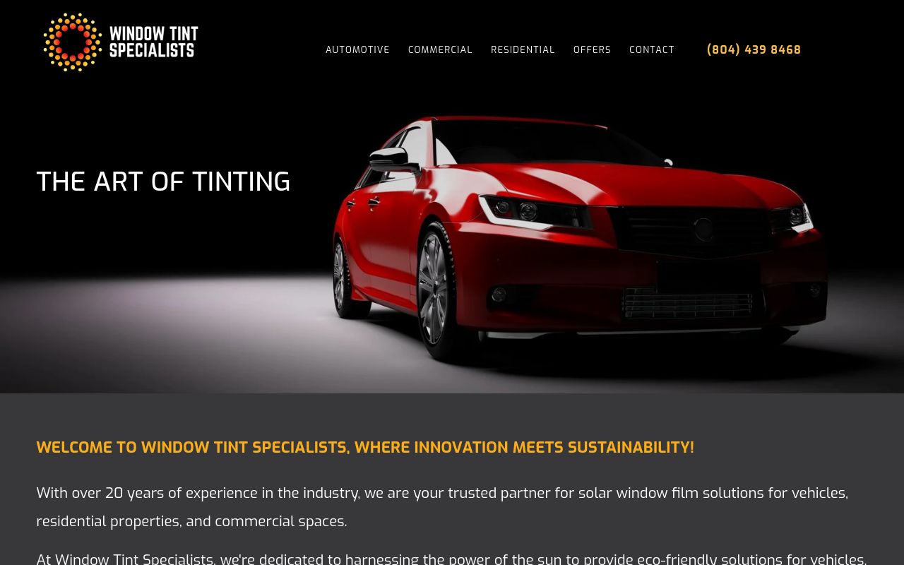 Homepage of Auto Glass & Window Tint Specialists's website
