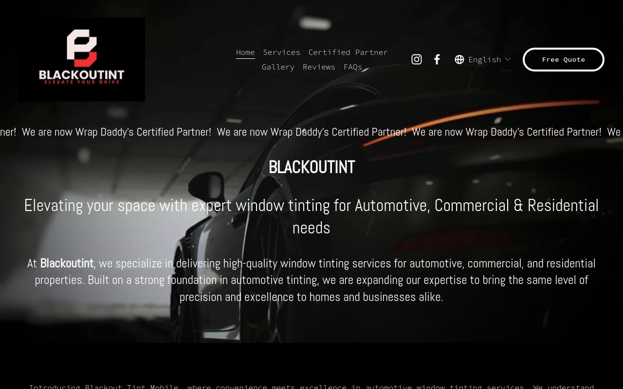 Homepage of BLACKOUTINT MOBILE's website