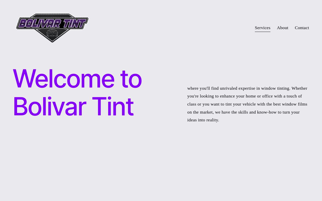 Homepage of Bolivar Tint Llc's website