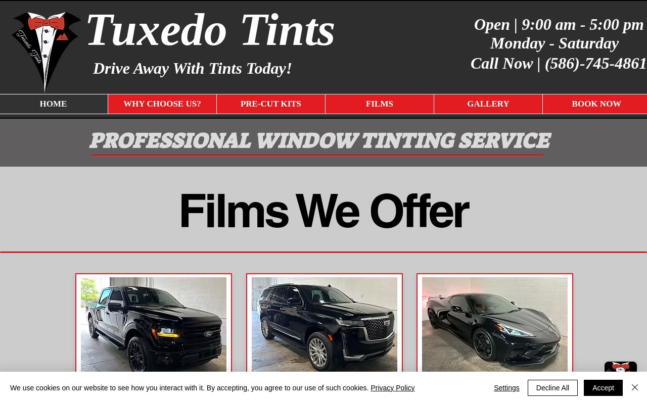 Homepage of Tuxedo Tints's website
