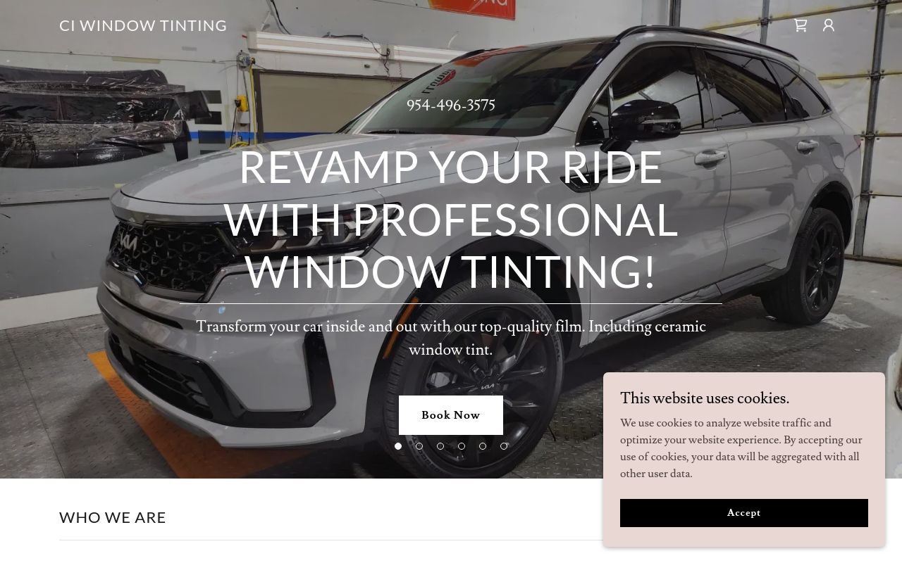 Homepage of CI Window Tinting And Electronic's website