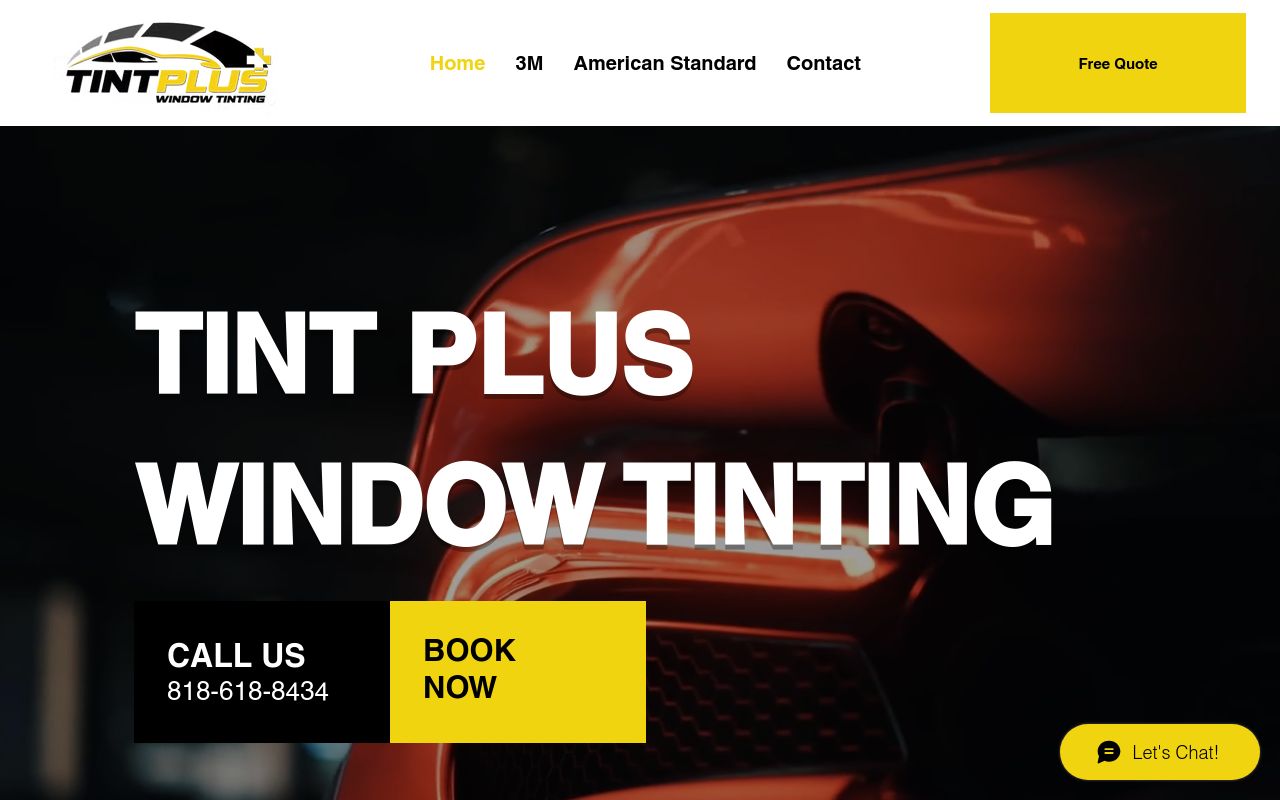 Homepage of TintPlus - Auto, Commercial And Residential Window Tinting's website