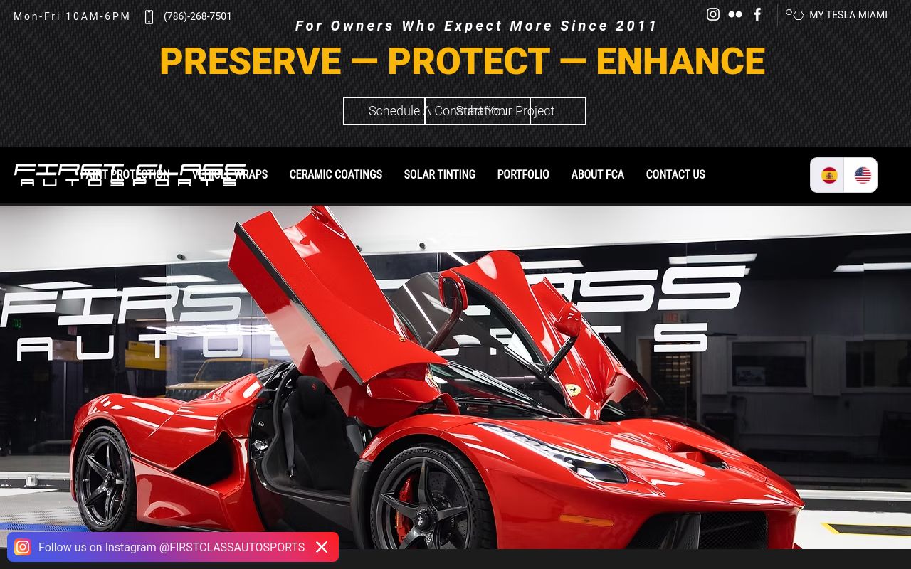 Homepage of First Class Autosports's website