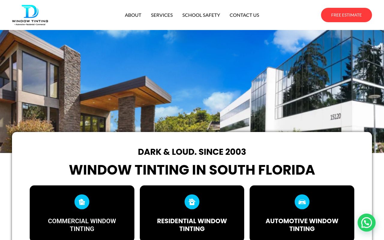 Homepage of Window Tinting in Miami Dark and Loud - Miami, Fl's website