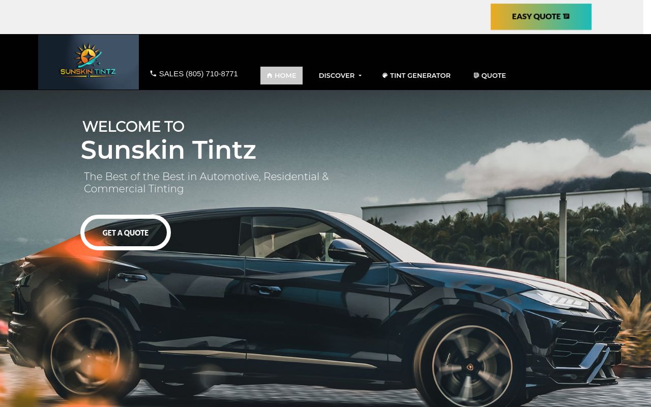 Homepage of Sunskin Tintz's website