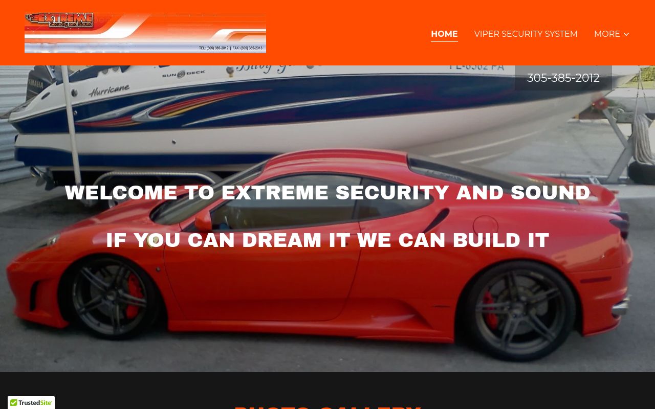 Homepage of Extreme Security and Sound's website