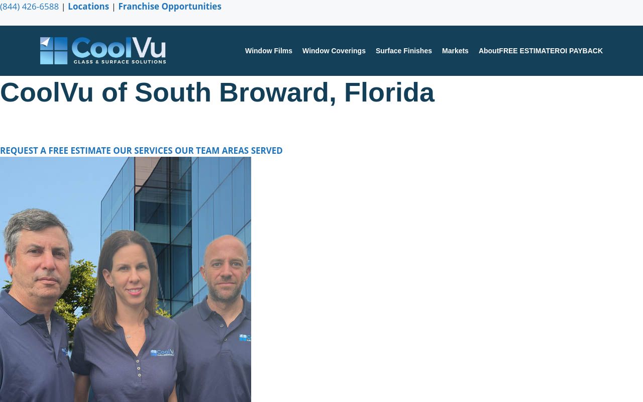 Homepage of CoolVu - Commercial & Home Window Tint's website