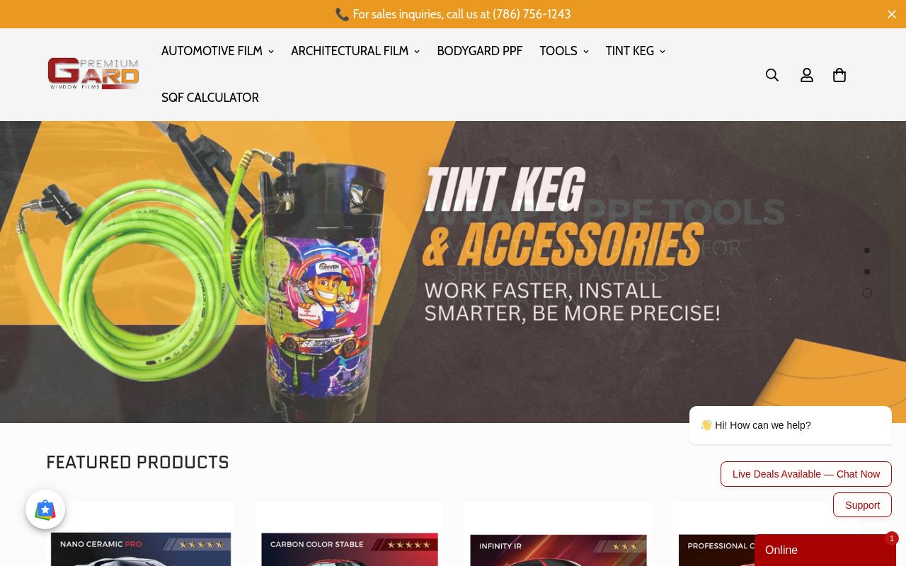 Homepage of Premium Gard Window Films's website