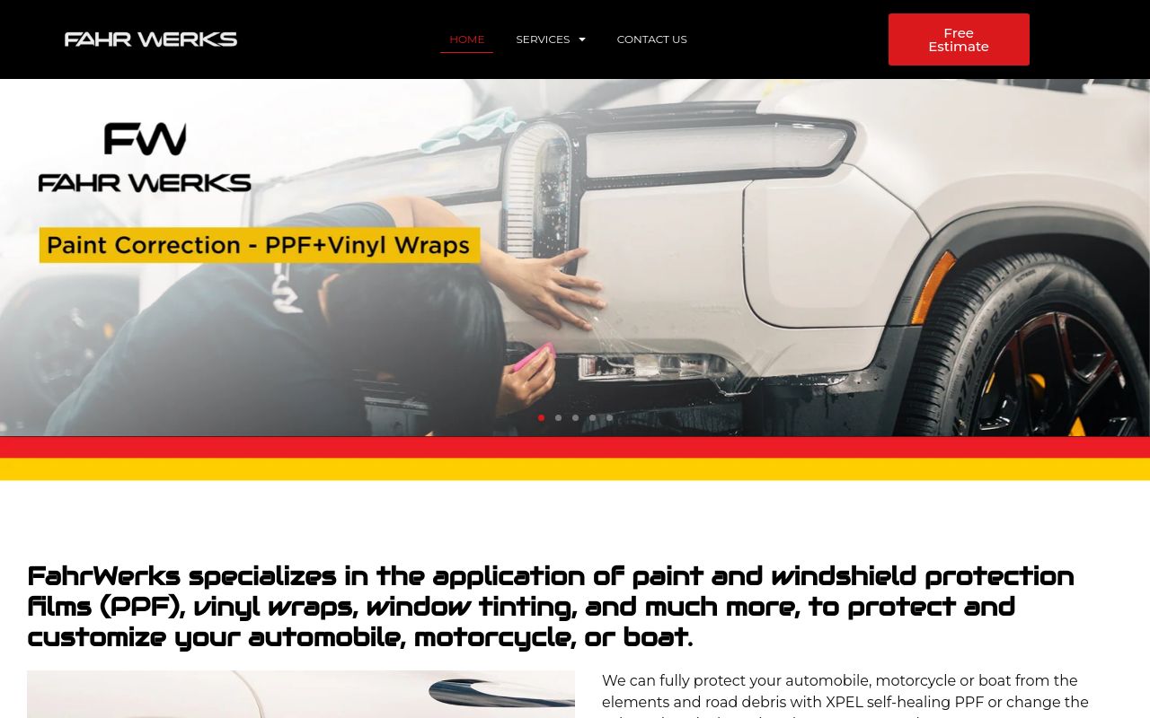 Homepage of Fahrwerks's website