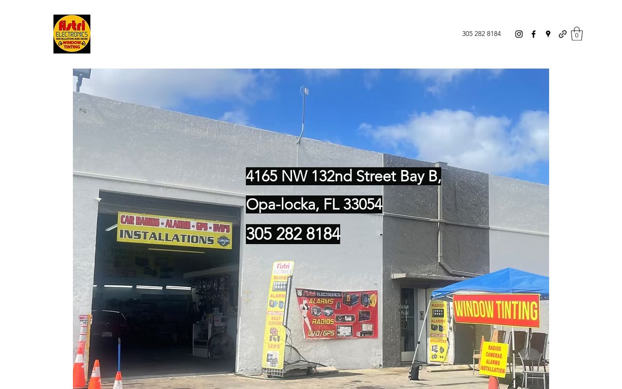 Homepage of Fistri Electronics & window tinting's website