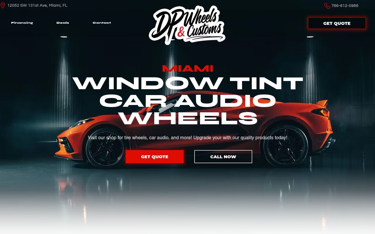 Homepage of DP Wheels & Customs's website