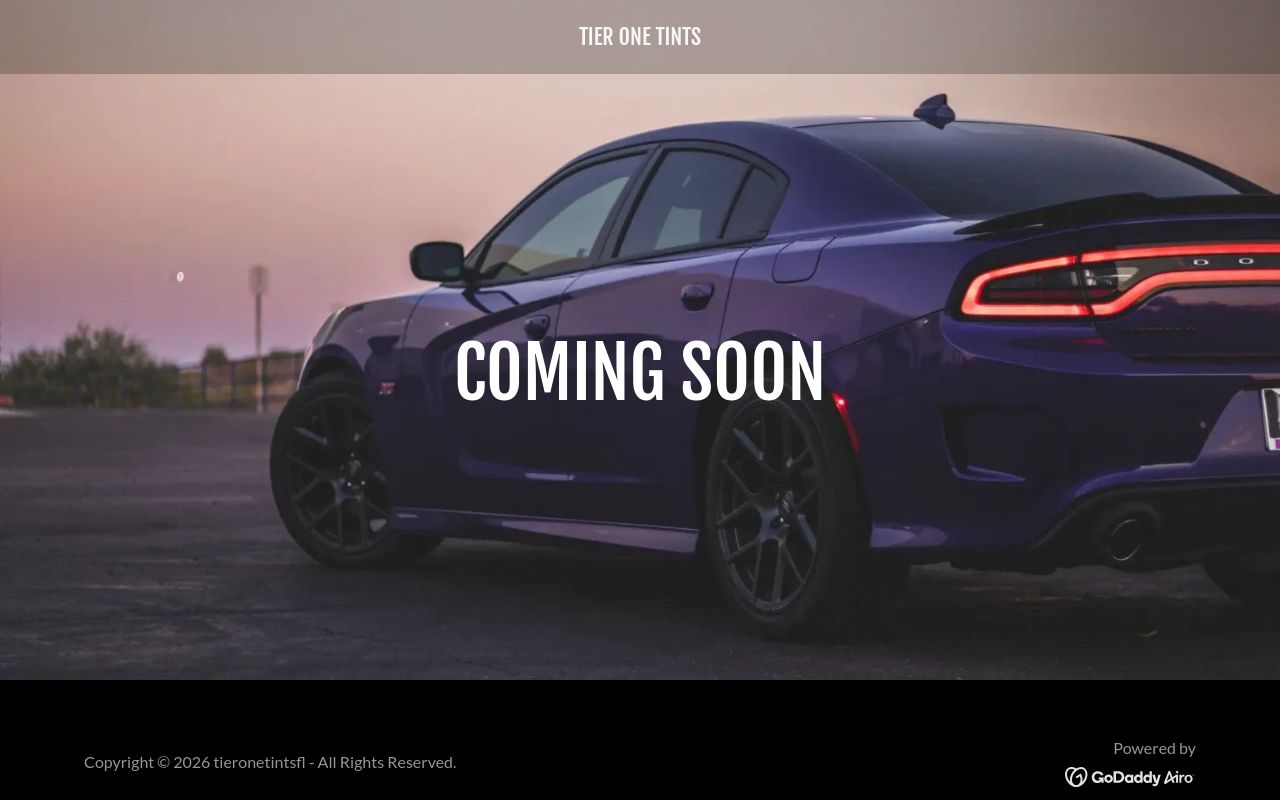 Homepage of Tier One Tints (Mobile Service)'s website