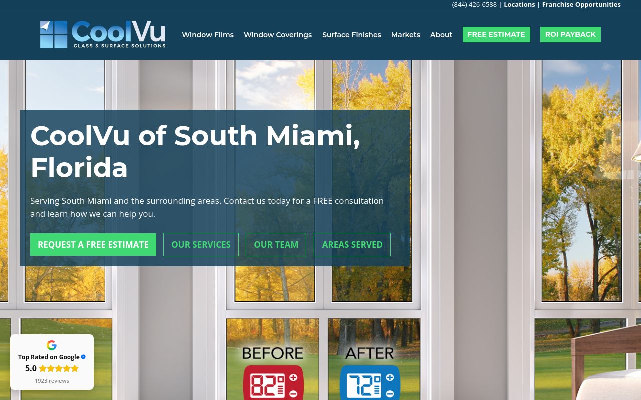 Homepage of CoolVu's website
