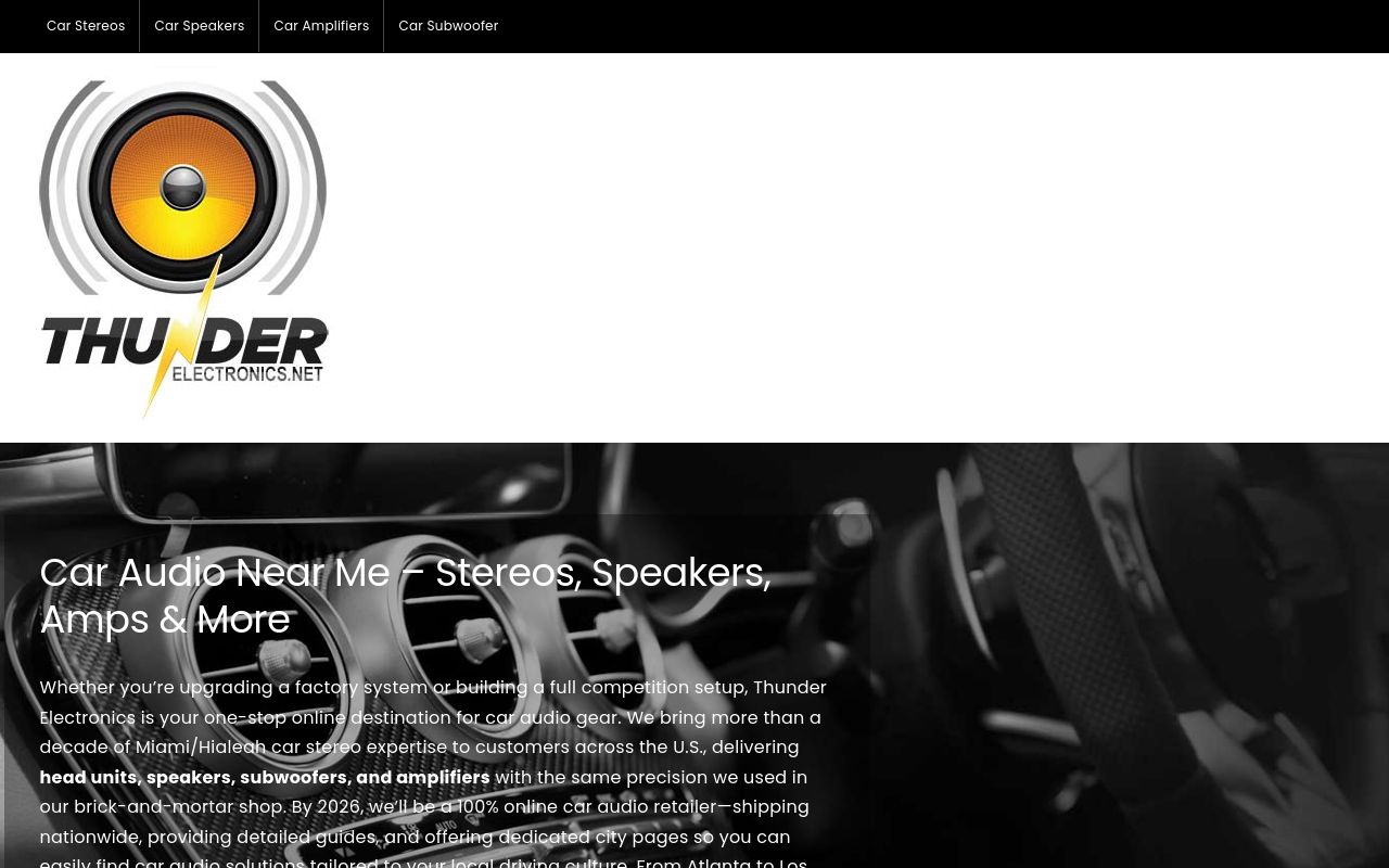 Homepage of Thunder Electronics Inc's website