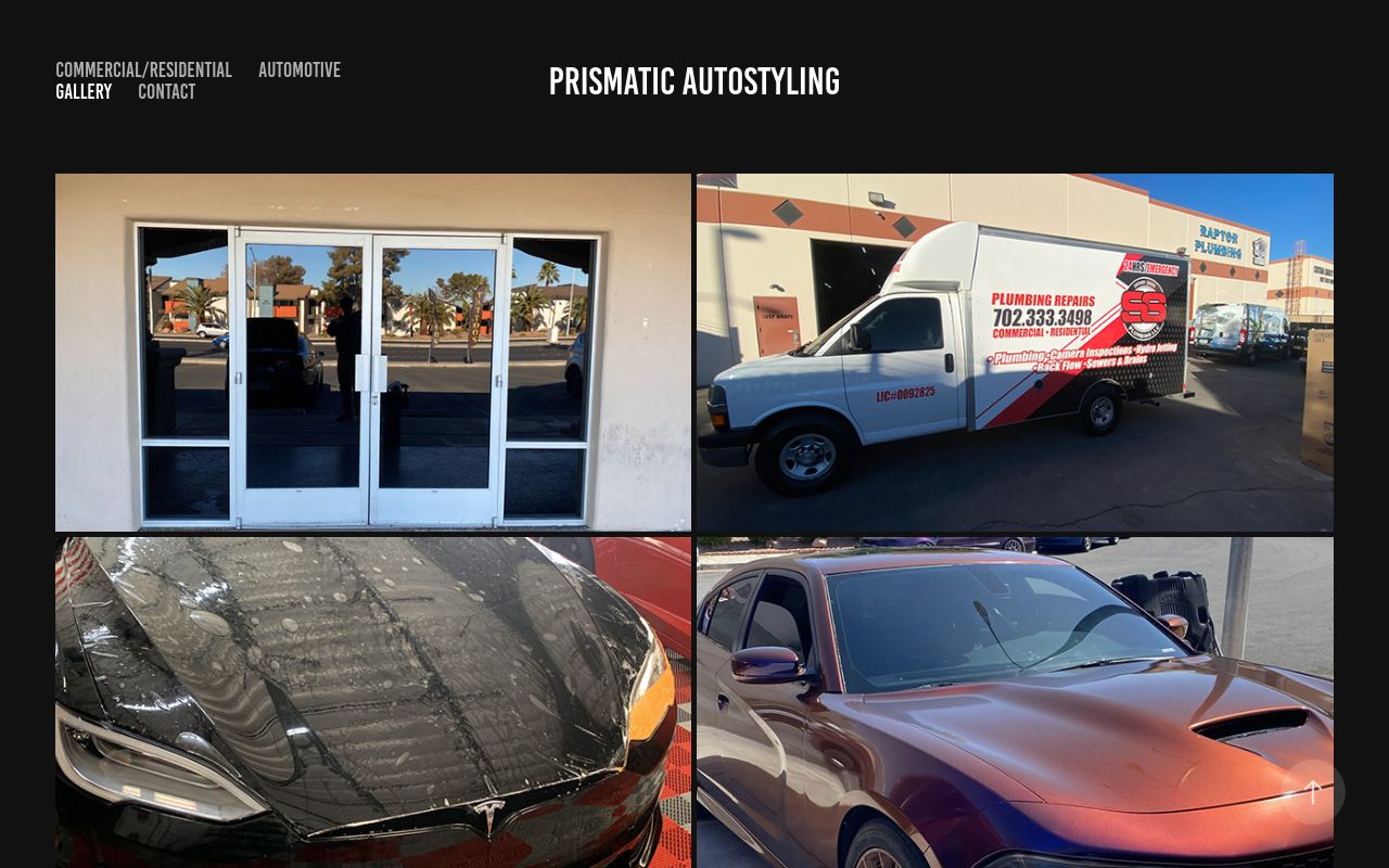 Homepage of Prismatic Autostyling's website