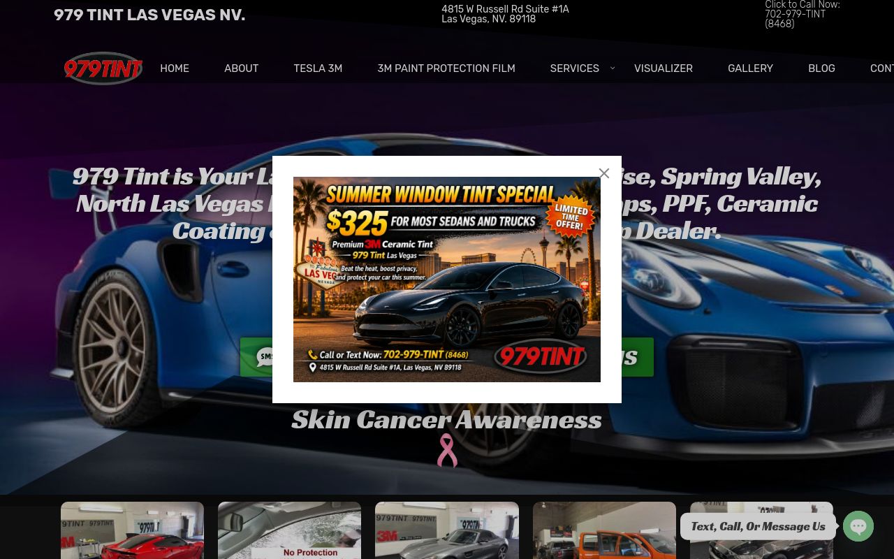 Homepage of 979TINT's website