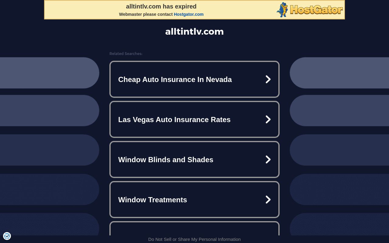 Homepage of All Tint LV's website