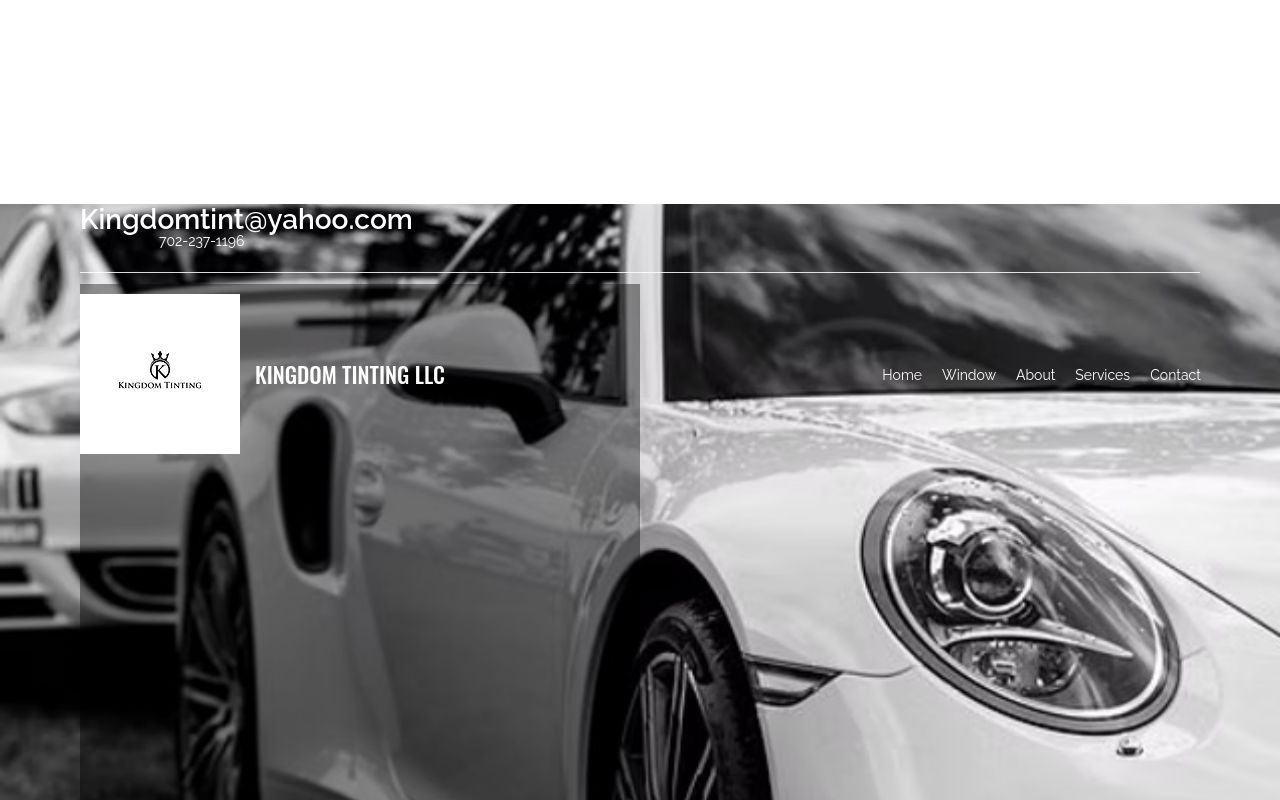 Homepage of Kingdom Tinting LLC's website