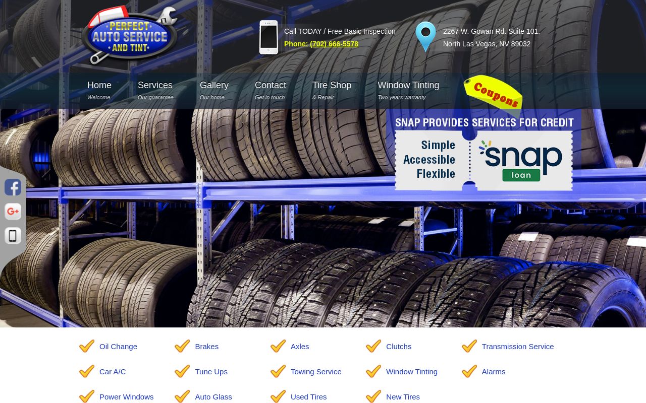 Homepage of Perfect Auto Repair - Tires & Service Lube's website