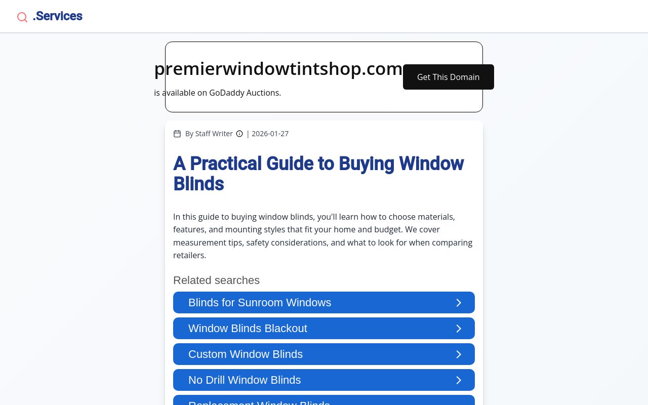 Homepage of Premier Window Tint's website