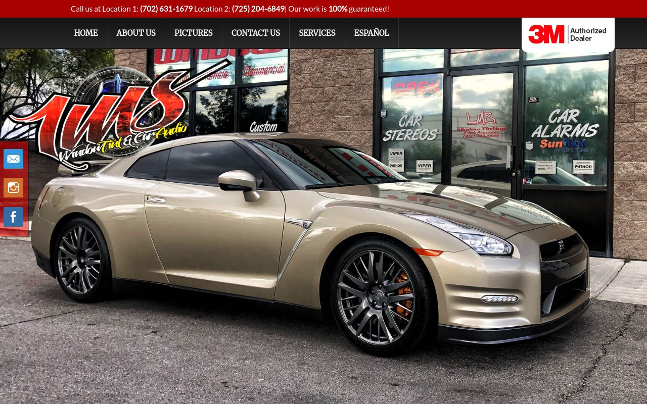 Homepage of LMS Window Tint & Car Audio's website