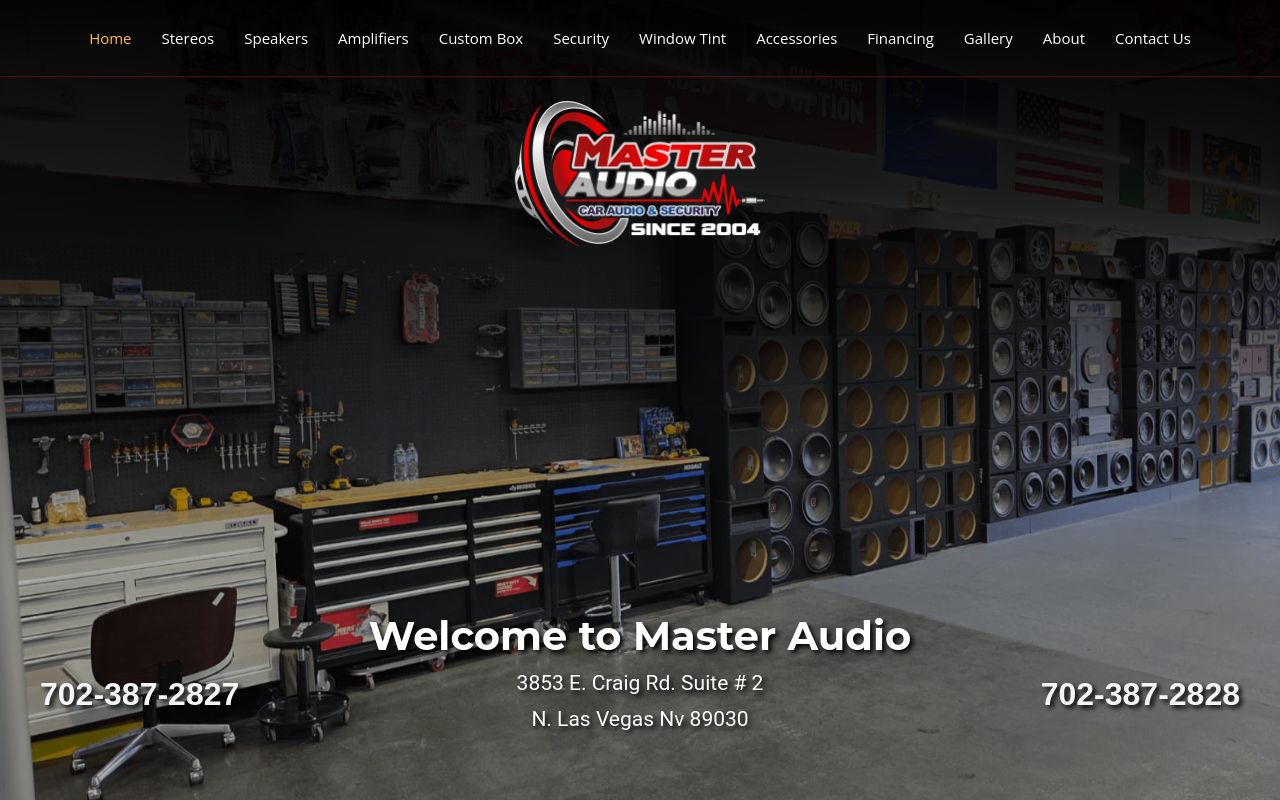 Homepage of MASTER AUDIO's website
