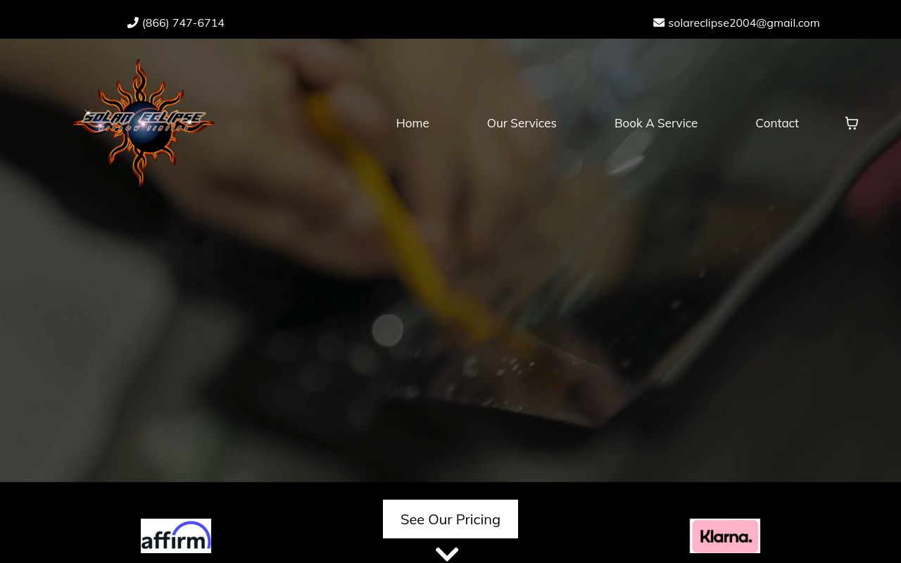 Homepage of Solar Eclipse Tinting's website