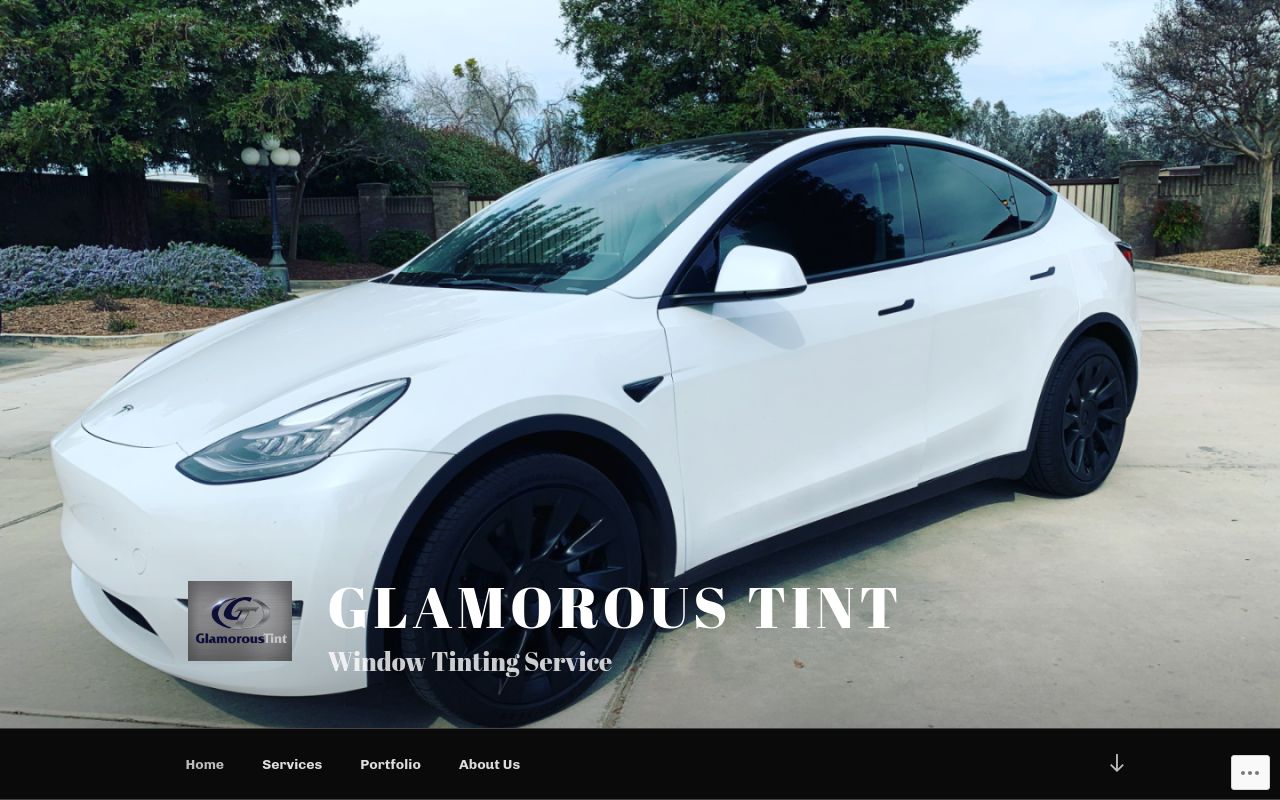 Homepage of Glamorous Tint's website