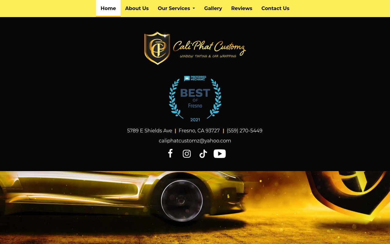 Homepage of Cali Phat Customz's website