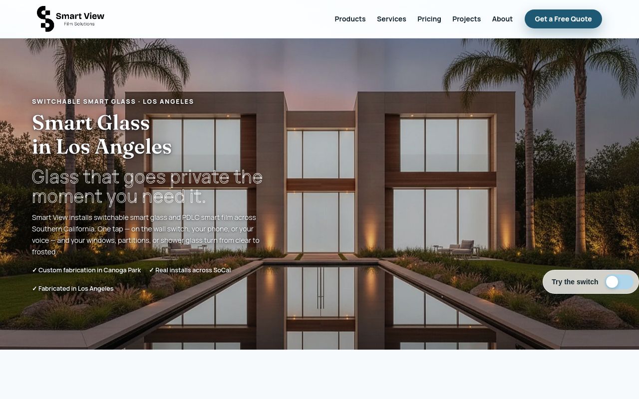 Homepage of SMART VIEW - Smart Film Solutions's website