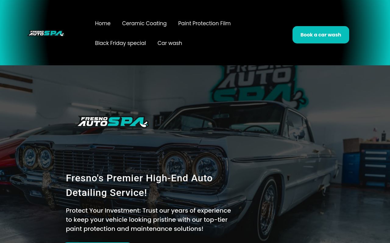 Homepage of Fresno Auto Spa's website