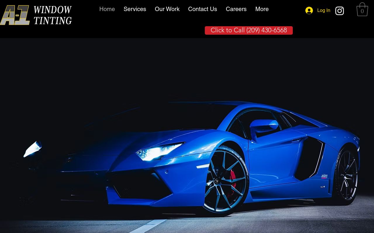 Homepage of A-1 Window Tinting's website