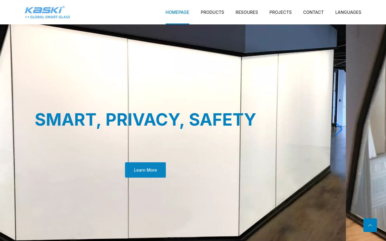Homepage of Globalsmartglass's website