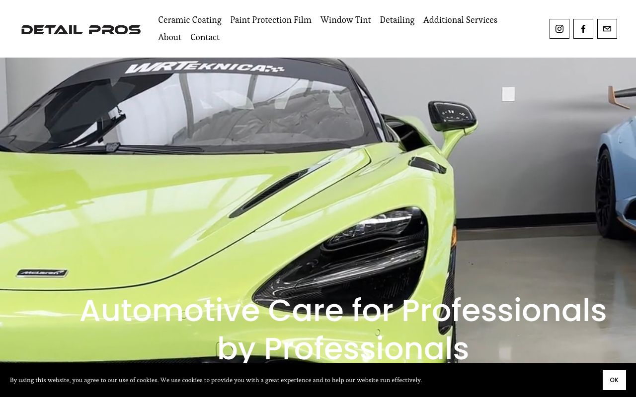 Homepage of Detail Pros's website