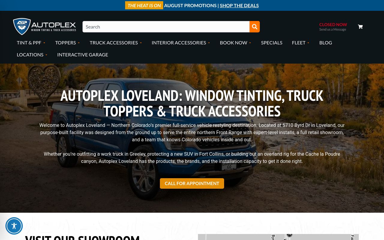 Homepage of Autoplex Window Tinting & Truck Accessories's website