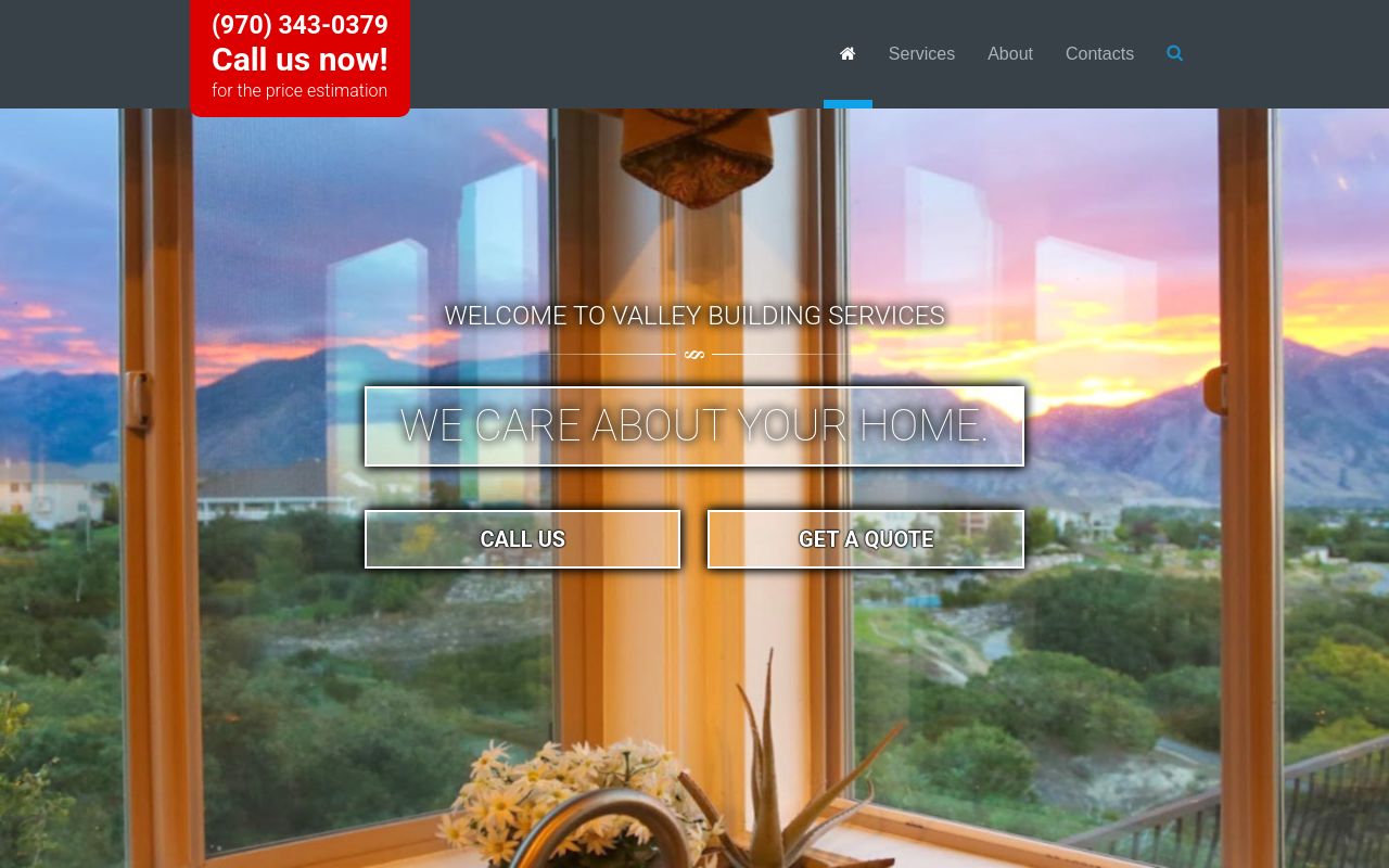 Homepage of Valley Building Services LLC's website