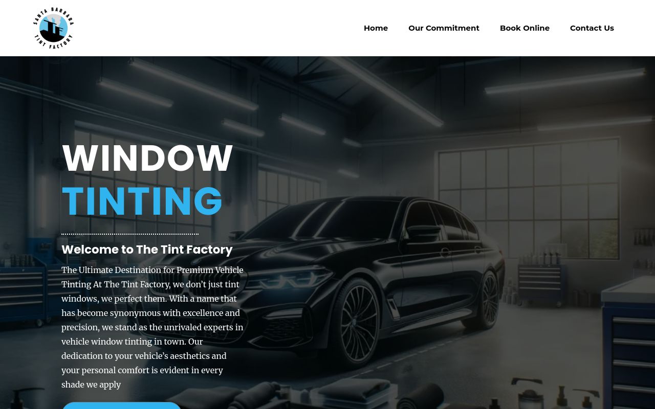 Homepage of SANTA BARBARA TINT FACTORY's website