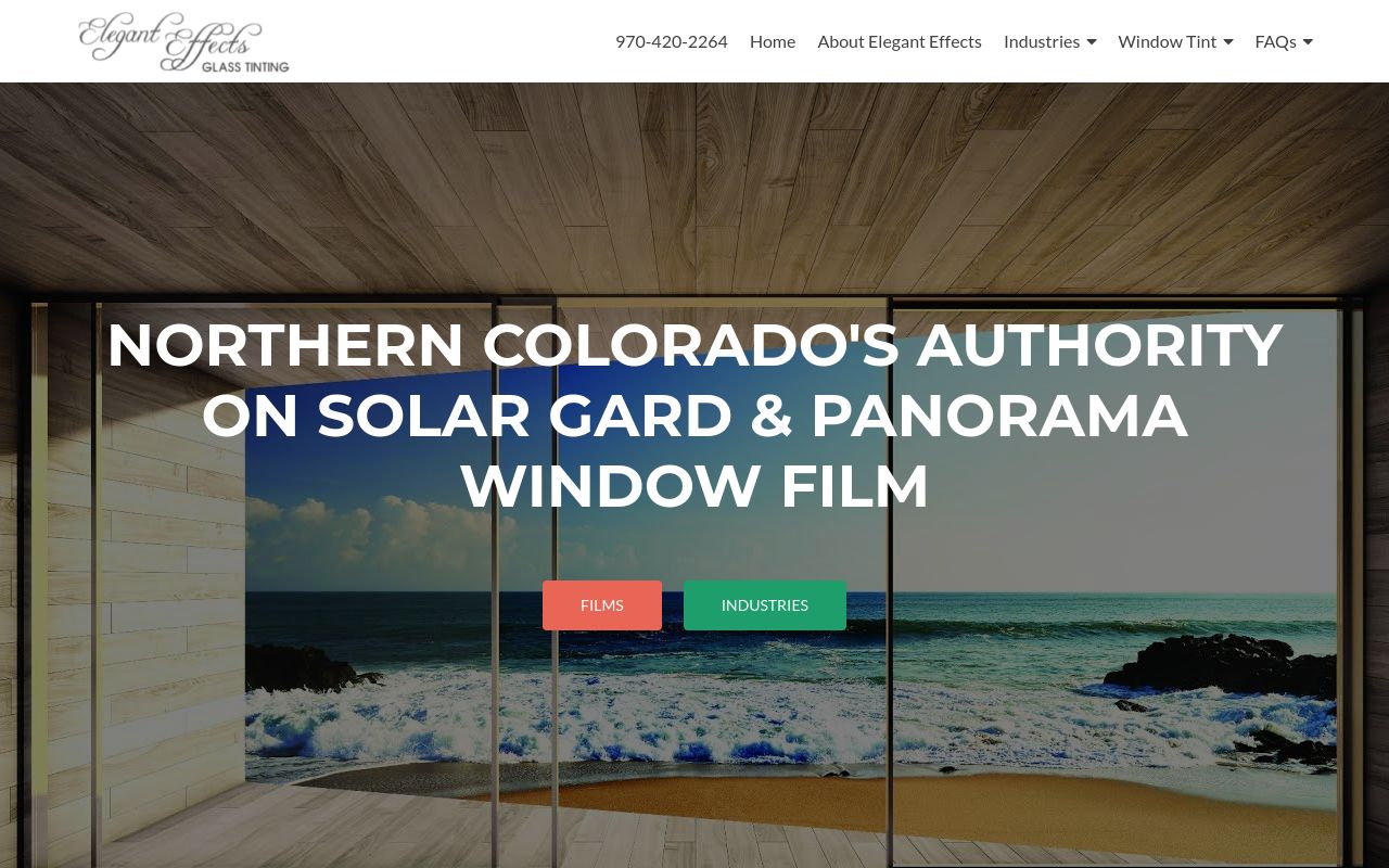 Homepage of Elegant Effects Glass Tinting's website