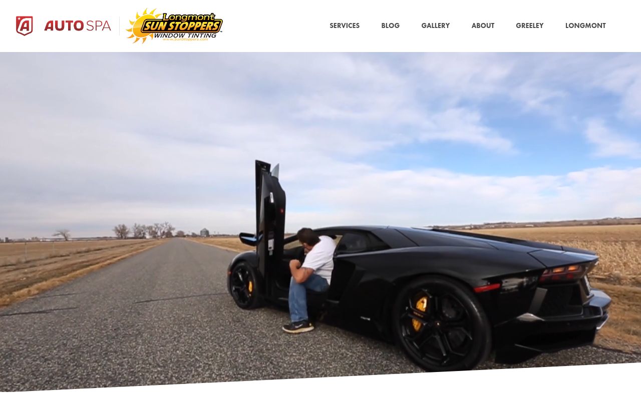 Homepage of Greeley Auto Spa / Sun Stoppers Window Tinting's website