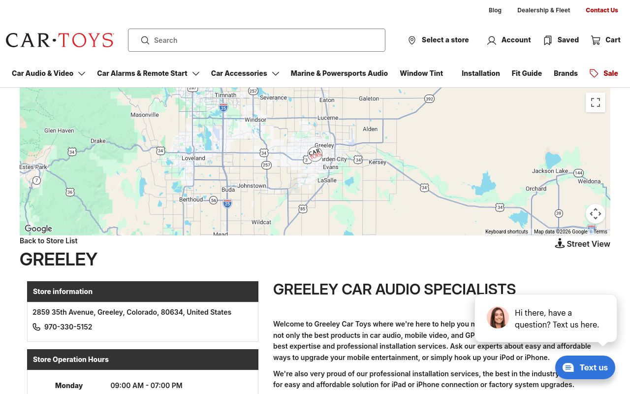 Homepage of Car Toys's website
