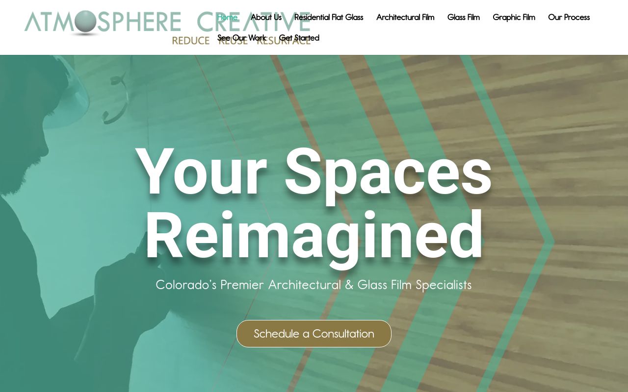 Homepage of Atmosphere Creative's website