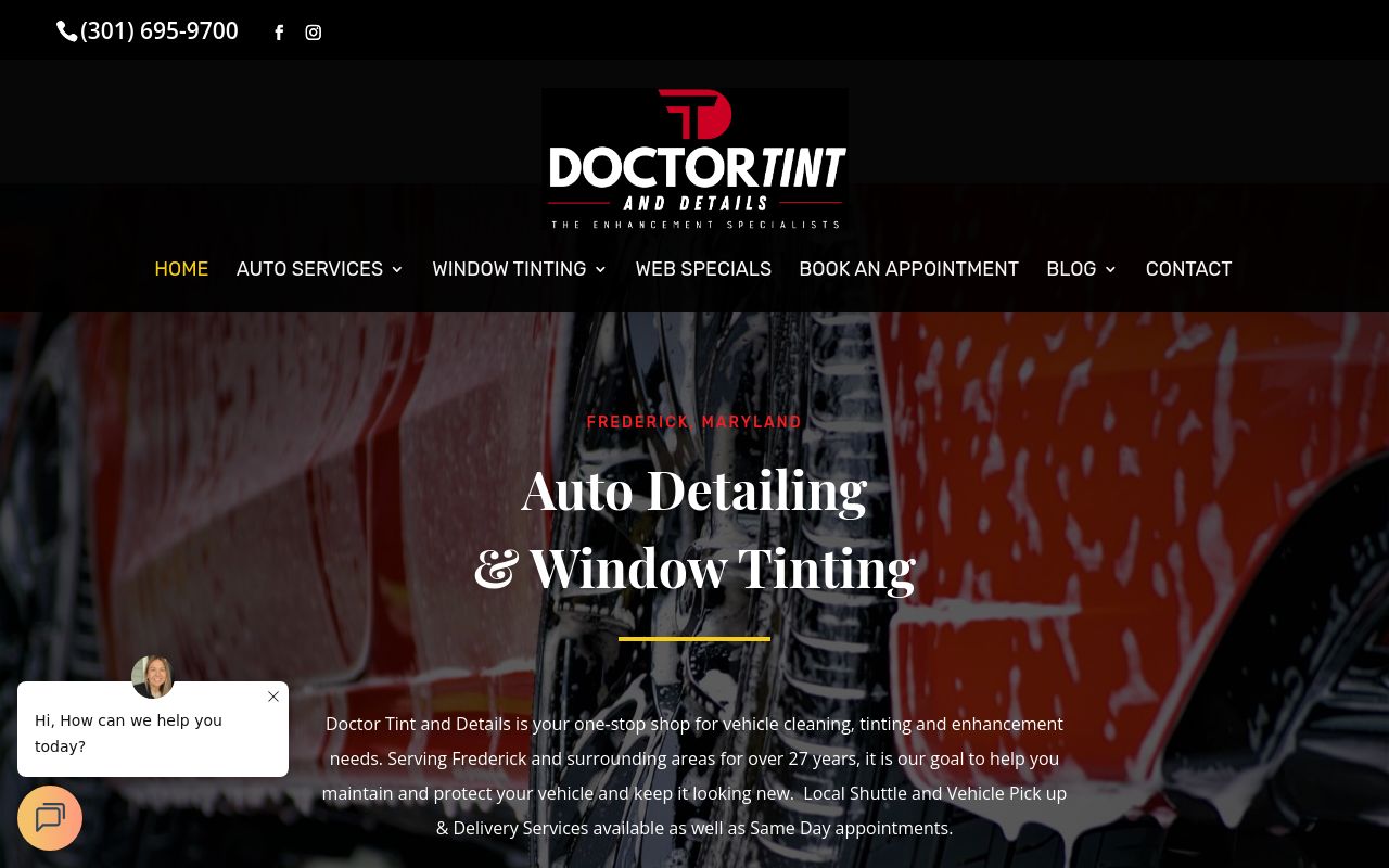 Homepage of Doctor Tint and Details's website