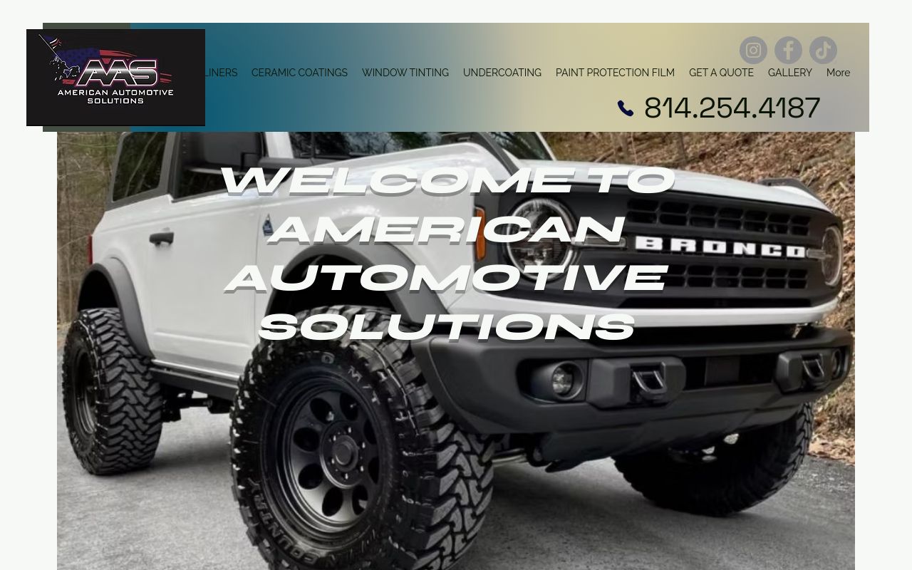 Homepage of American Automotive Solutions's website