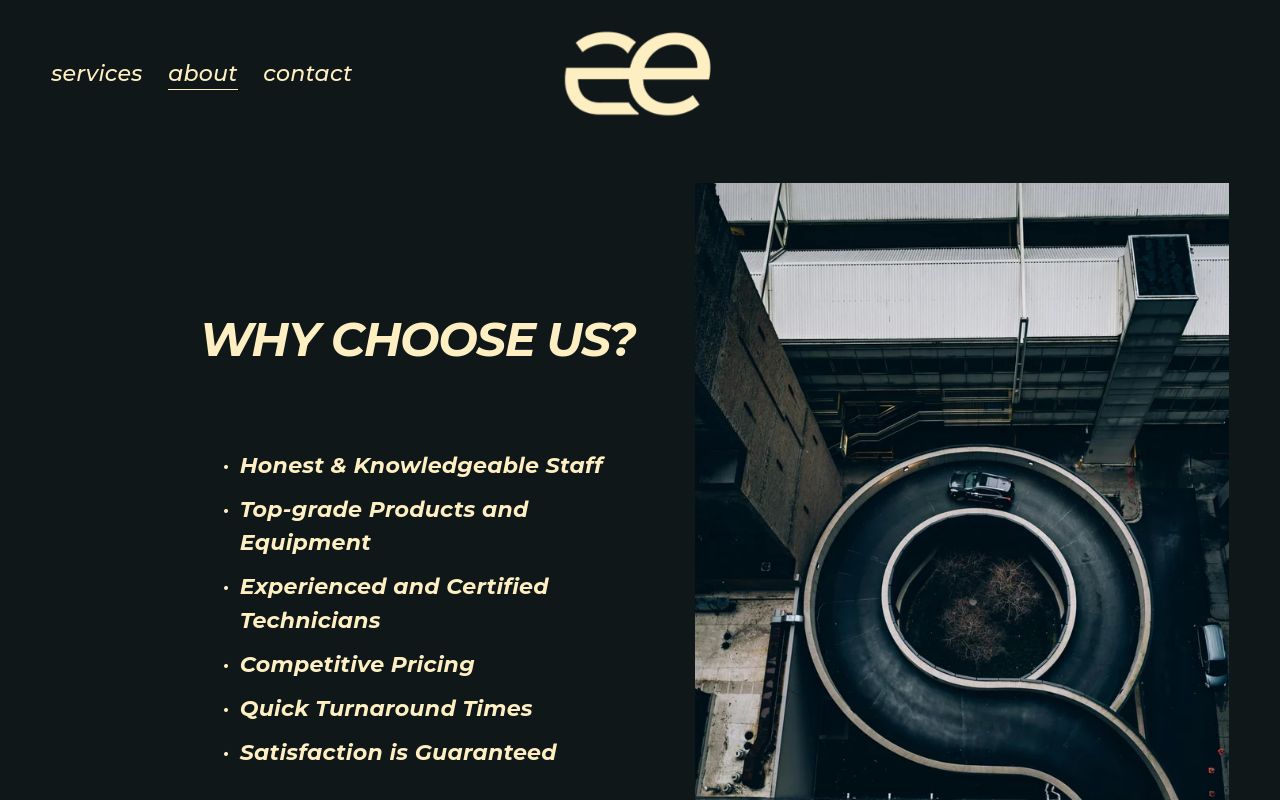 Homepage of Automotive Evolution LLC's website