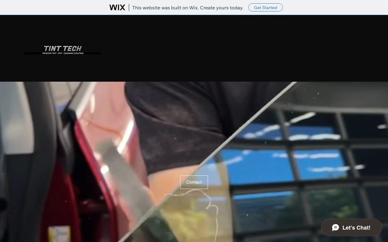 Homepage of Tint Tech Window Tinting's website