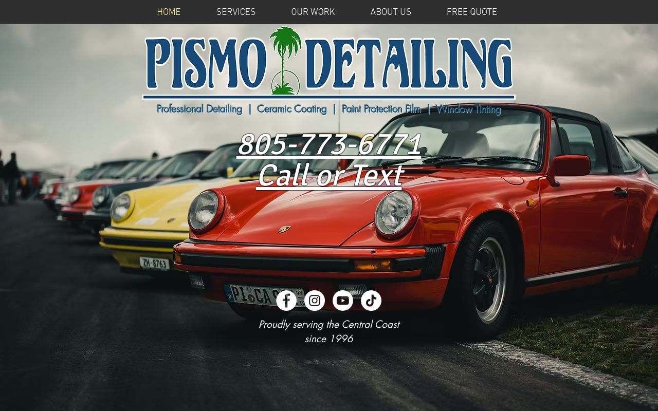 Homepage of Pismo Detailing, Ceramic Pro San Luis Obispo's website