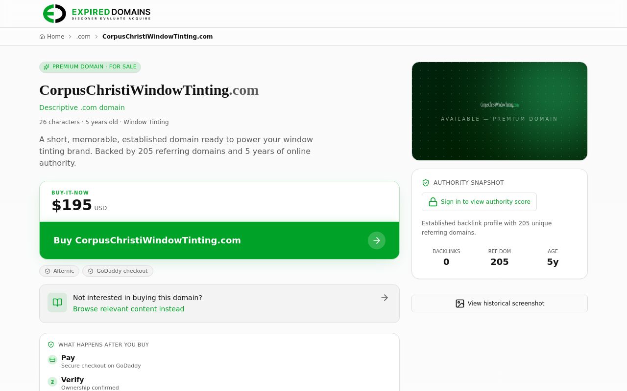 Homepage of Corpus Christi Window Tinting's website